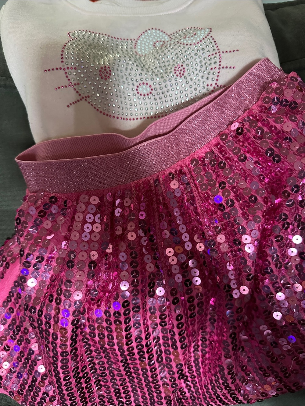 Hello Kitty Pink Sequin Tulle Skirt